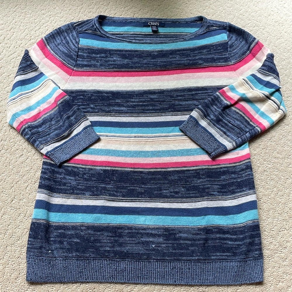 Chaps striped sweater size women medium